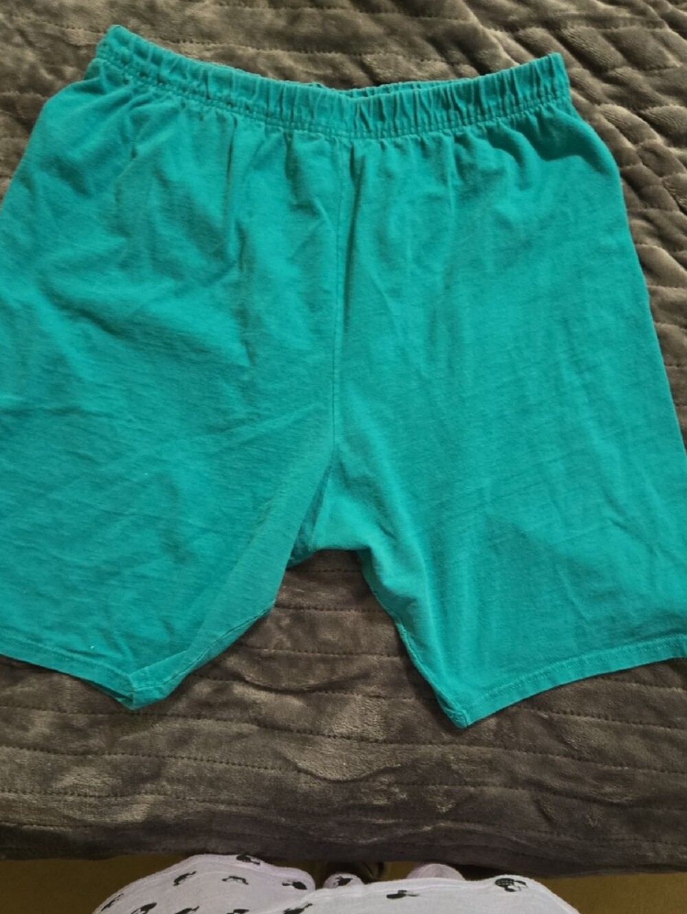 Hanes Bundle Of 2 Women's Athletic Shorts - 1 Teal and 1 Light Gray - Picture 2 of 6